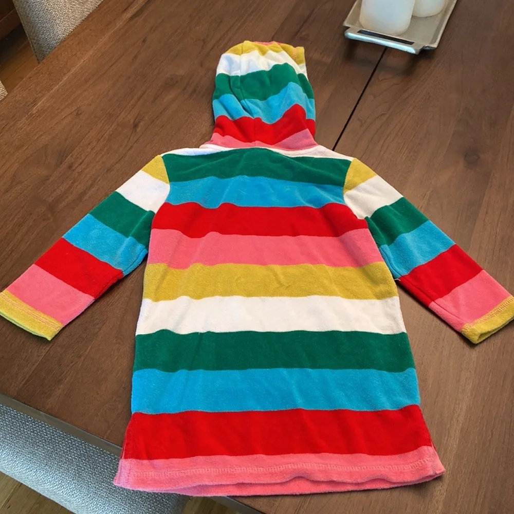EUC mini boden striped toweling cover up